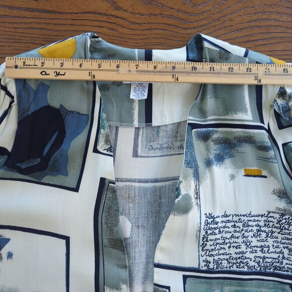 Vintage PERI Petites long sleeve open concept art abstract jacket size 12 petite - Picture 9 of 14